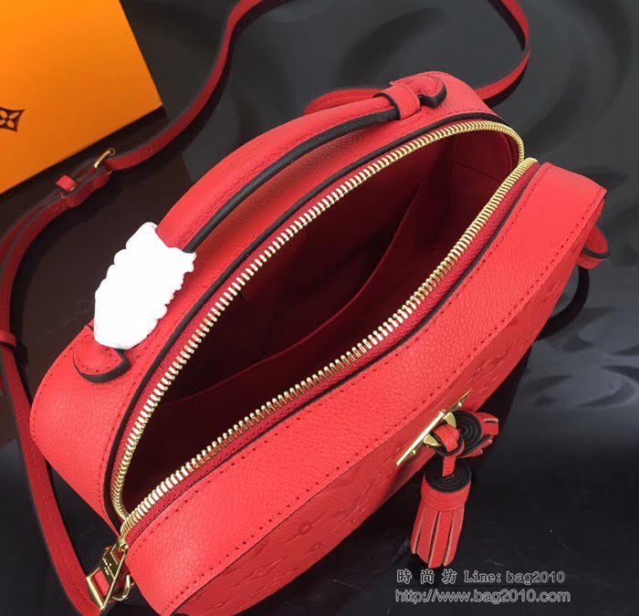 路易威登LV女包 頂級原單 Saintonge 手袋 Monogram Empreinte壓紋皮革 趣味抽穗 金色金屬件 肩背斜挎包  ydh2651